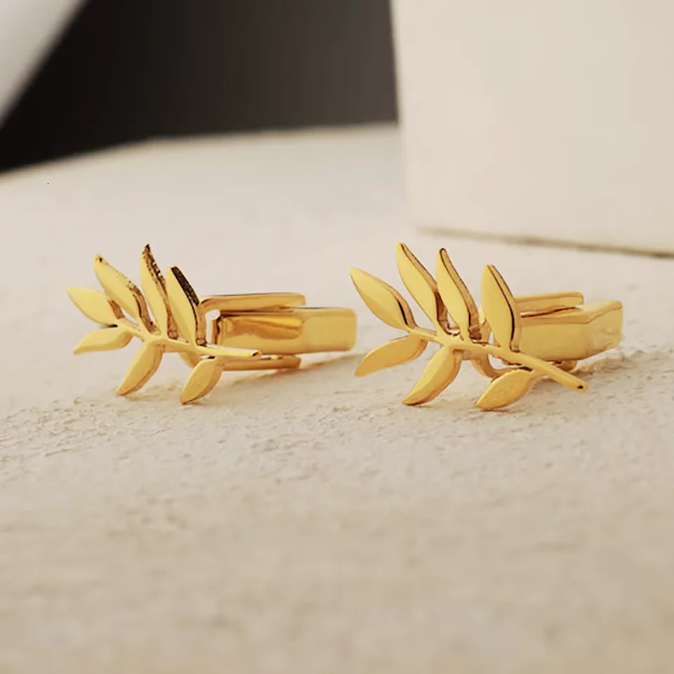 Personalized Olive Branch Cufflinks Simple And FashionableStainless Steel Classic Cufflinks Holiday Gifts For Friend. 241204