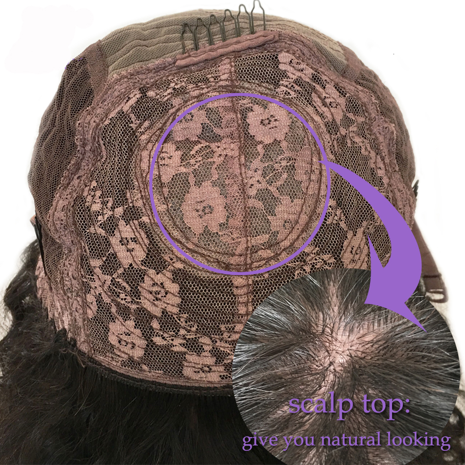 Loose Wig 180 Density Short Curly Scalp Top Hine Made Human Hair Wigs With Bangs For Women