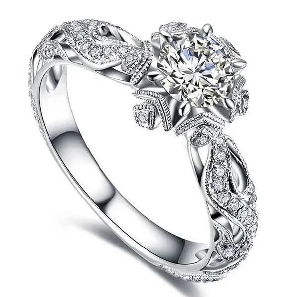 Delysia King Womens Jewelry Round Crystal Wedding Ring W241205