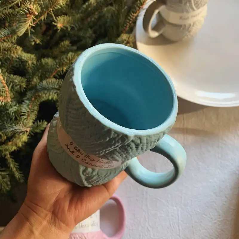 Creative Colorful Wool Ceramics Mugs coffee mug Milk Tea office Cups Drinkware the Best birthday GiftXJ241205