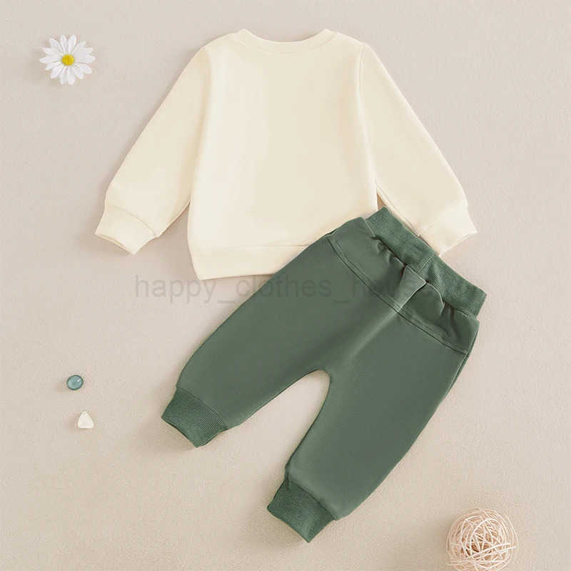 Baby Boys Pants Set Long Sleeve Crew Neck Letters Car Print Sweatshirt with Elastic Waist Sweatpants Infant ClothesXJ241205