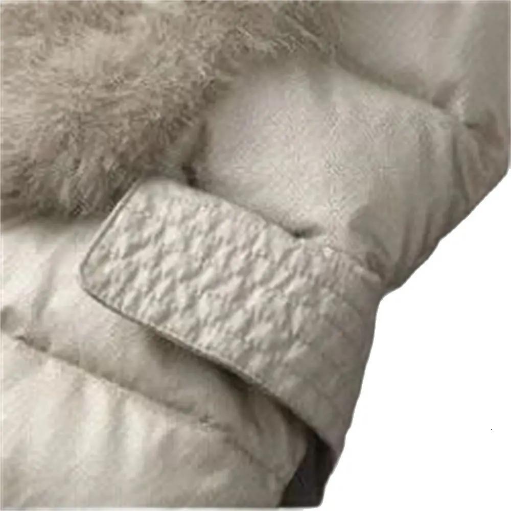 Womens Sleeveless Jacket Artificial Fur Coat Winter Korean Fashion Female Waistcoat Outerwear Warm White Duck Down Vests Gilet 241205