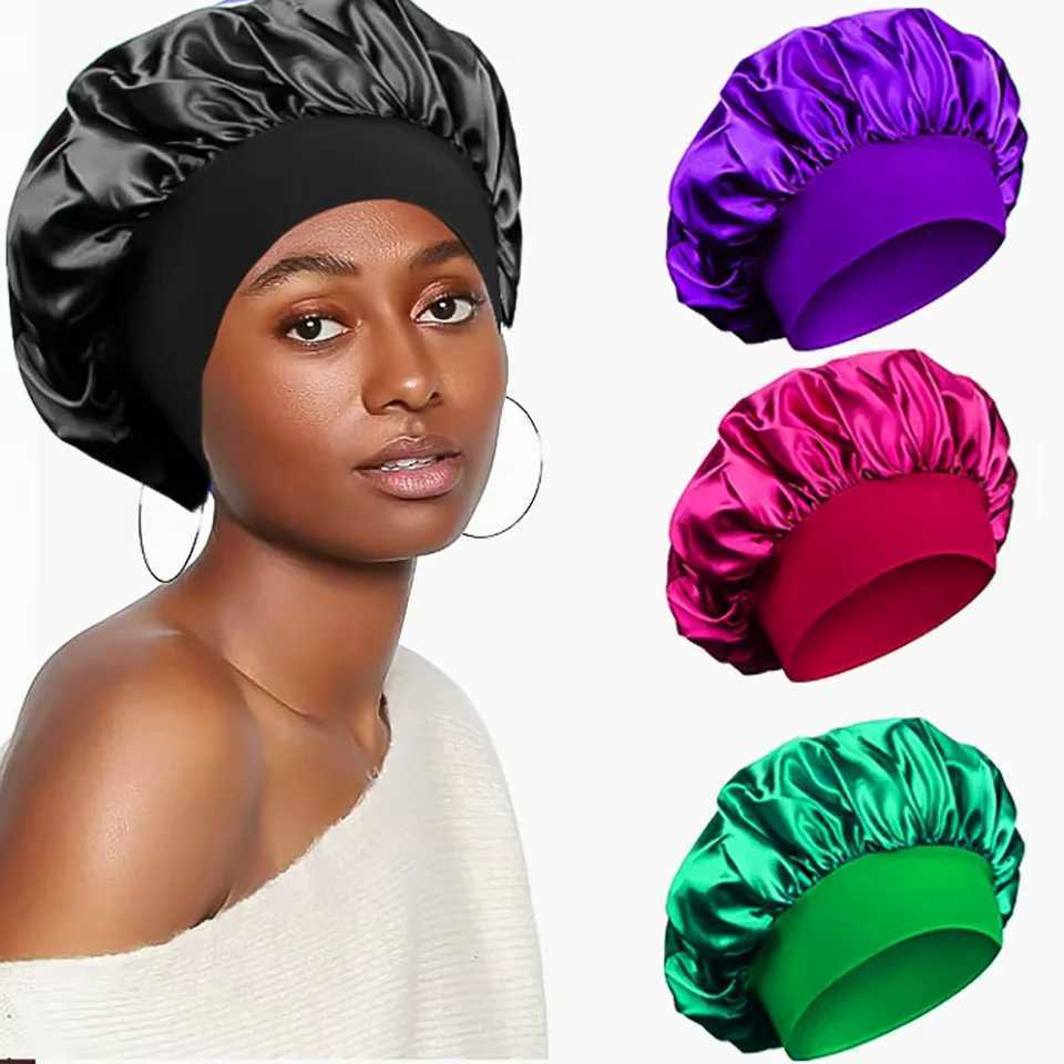 4-Piece Set Of Shower Cs-Satin Bonnet Silk Bonnet Bonne For Sleeping Hair Bonnet With Tie Band Bonnets For Women MenXJ241205