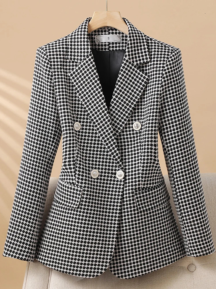 XFPV Womens Notched Long Sleeve Double Breasted Pink Blazer Temperament Coat Jacket Fashion Autumn Winter 2024 SM11695 241204