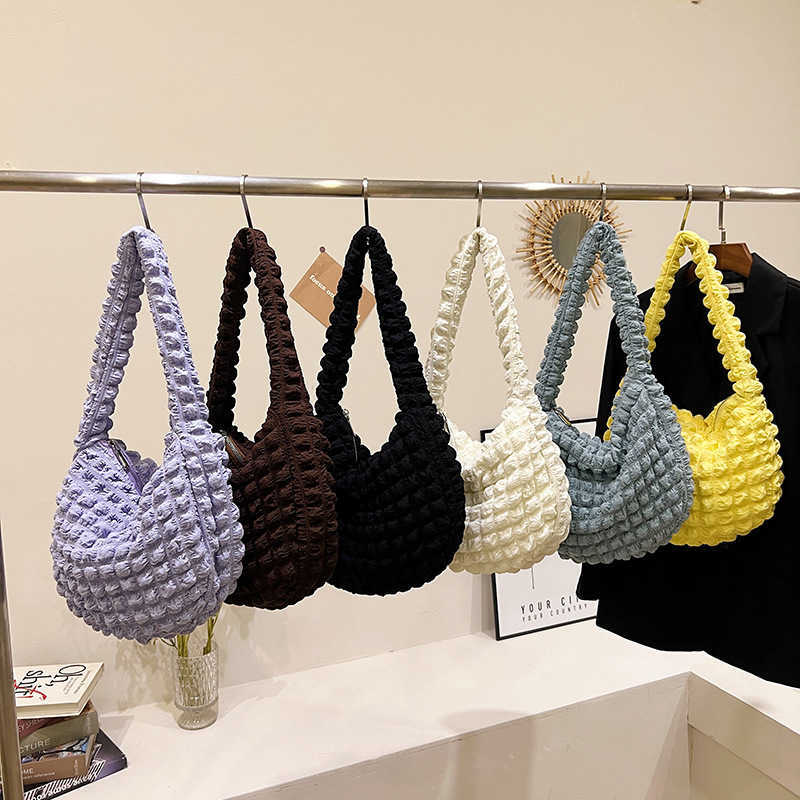 Leisure Commuter Shoulder Bag Personalized Handbag Fashion Stylish Underarm Wrinkled Womens Bags 241205