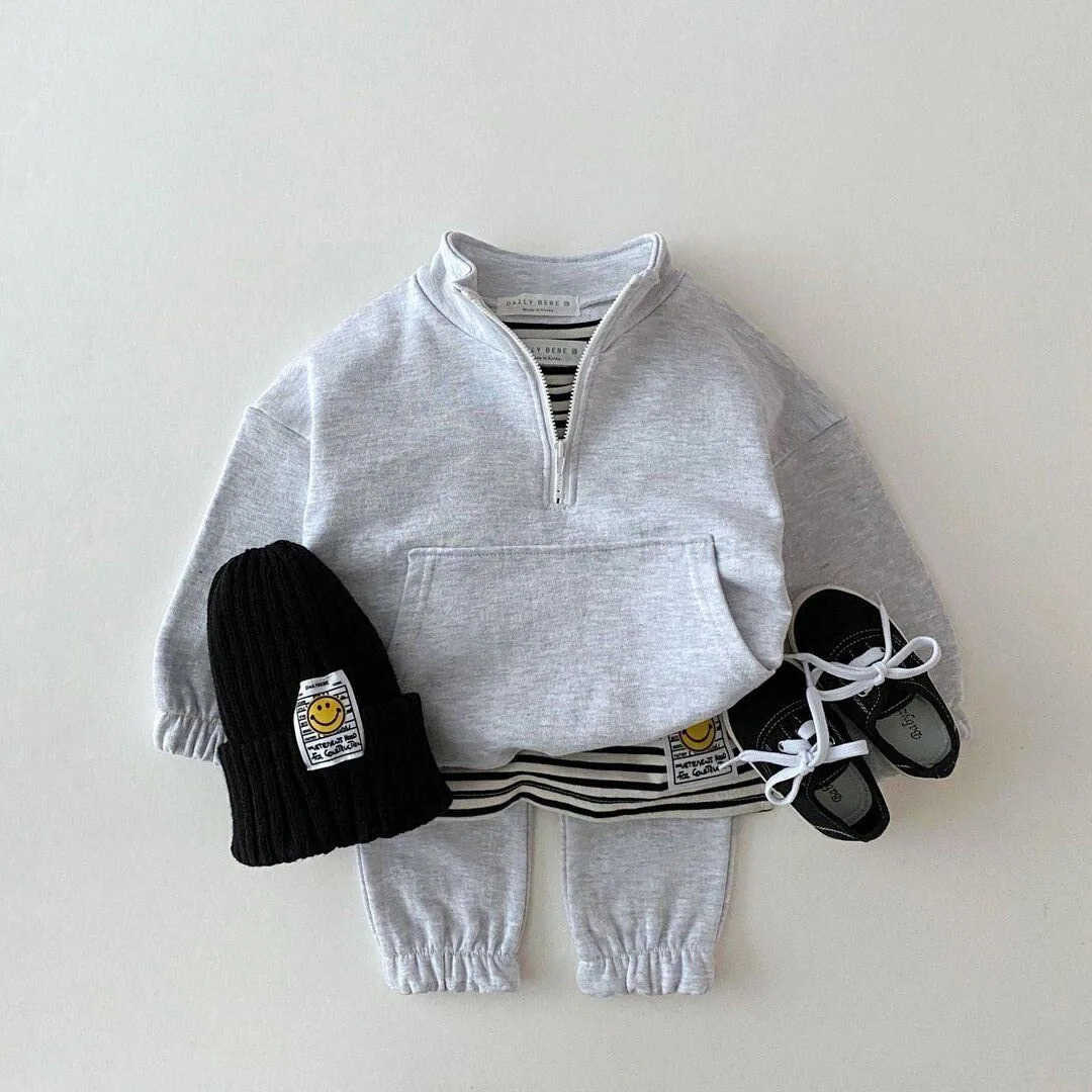 New Baby Boys Girls Clothes Children Toddler Fashion Costume Kids Tracksuits Letter Hoodies Jacket Pants 2Pcs Sets Spring AutumXJ241205