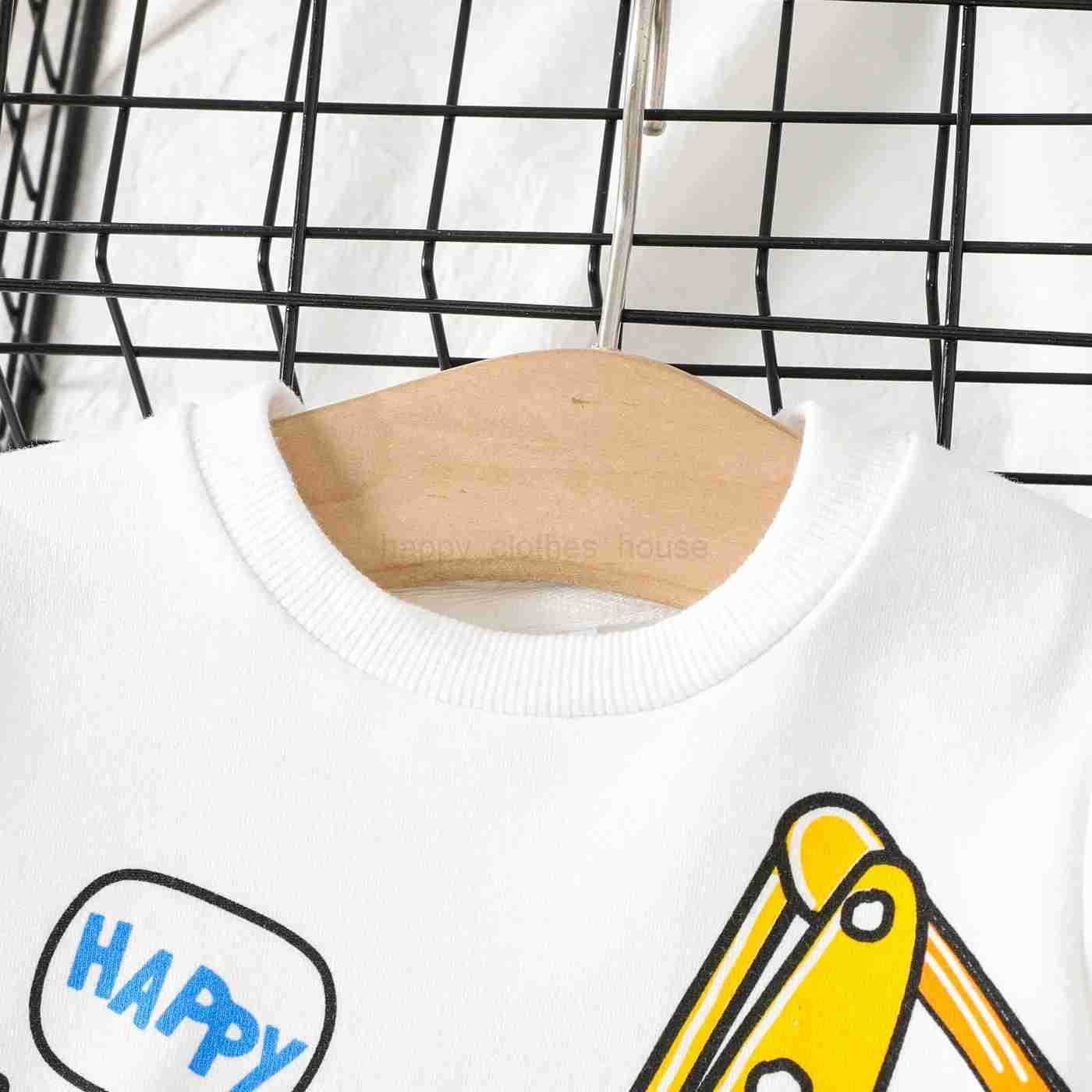 2pcs Baby Boy Vehicle Print Long Sleeve Set Soft and Comfortable Perfect for Outings and Daily Wear Basic SleXJ241205