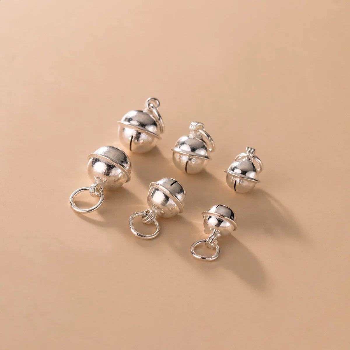 100 Real Sterling 925 Silver Accaccessories Small Bell Charm Pendant For Bracelets and Necklaces Key Diy Material for Jewelry 241122