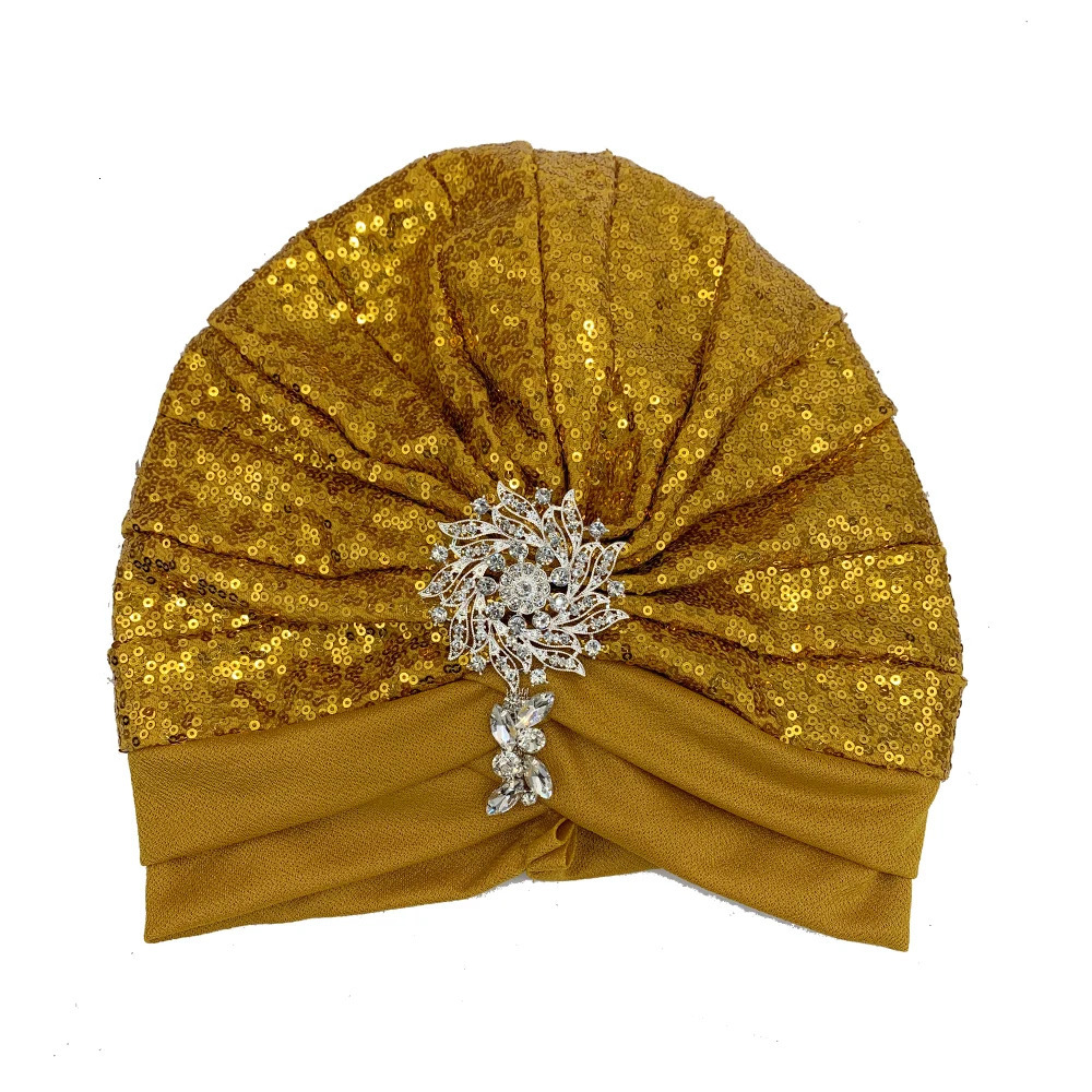 Rhinestone Womens Turbo Hat Soft and Comfortable Head Wrap Muslim Headpiece Turbo Hat 241216