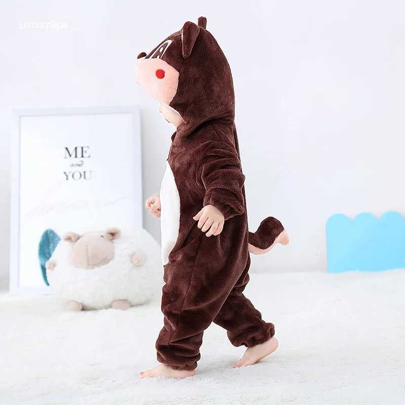 Pajamas Squirrel Romper Baby Boy Girls Pajama Toddlers Winter Outfit Halloween Animal Suit Onesie Festival Party Bebe Clothes Kigurumis H241205