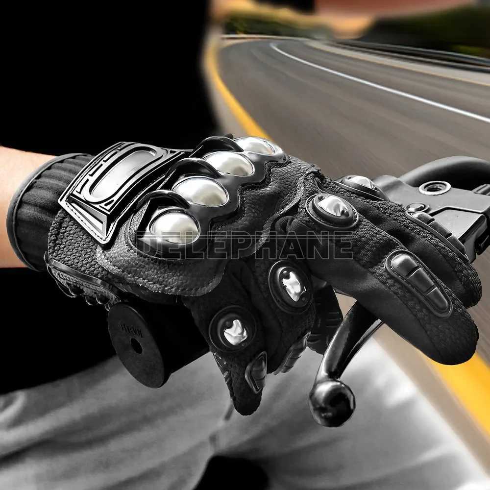 Alloy Steel Finger Joint Motorcycle Gloves Womens Sports Bicycle Riding Racing Shooting Tactics Color Bullet Gloves Black W241204