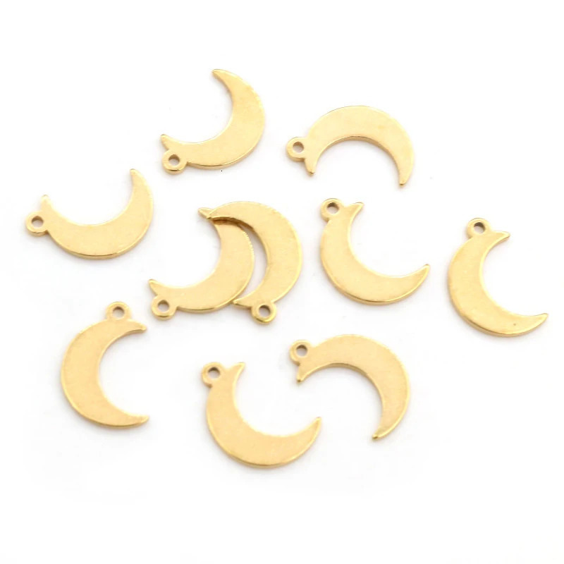 10pcslot 316 Stainless Steel Gold Plated Tree Moon Butterfly Small Charms Pendant For Necklace DIY Jewelry Making 241122