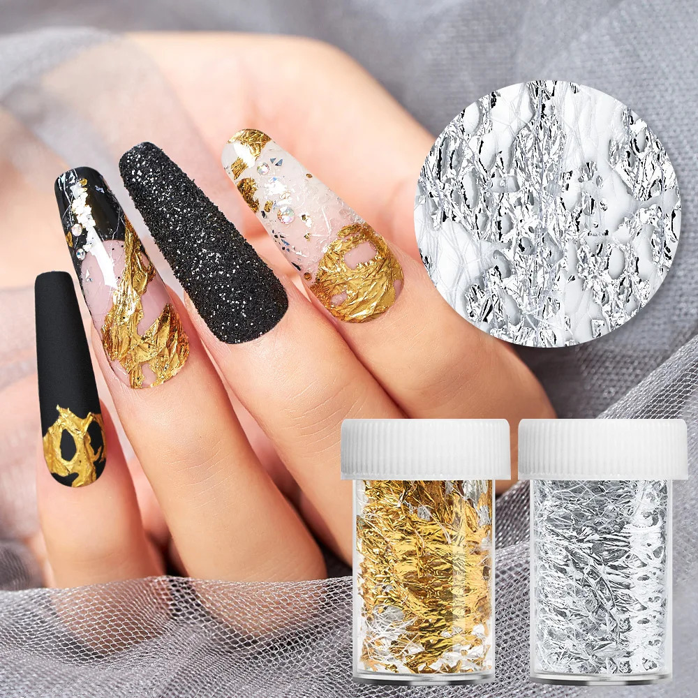 Network cable nail stickers gold and silver 3D mesh nail transfer foil sticker strips for nail 3D nail art decoration n 241205