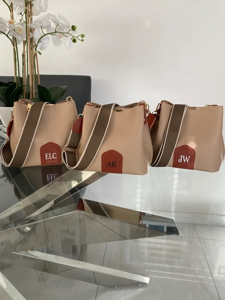 Custom Crossed Body Bucket Bag Birthday Gift For Her Personalised Ladies Tote Honeymoon Bride Wedding Bridesmaid Gifts 241204