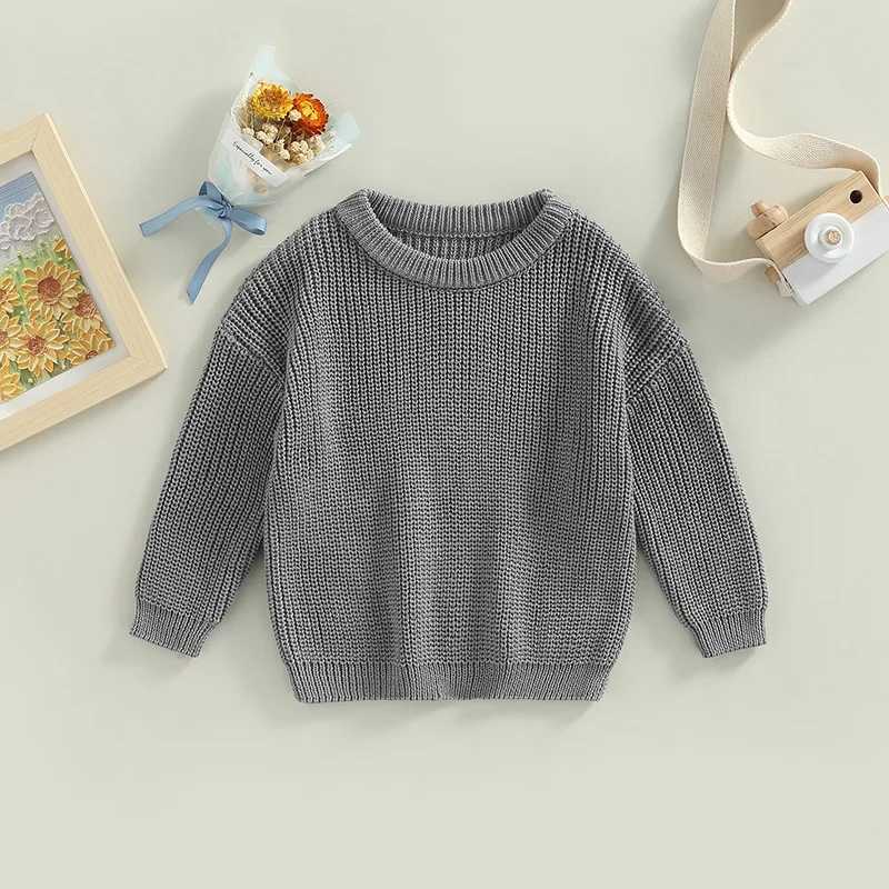 Autumn winter baby child boy girl long sleeved solid color knitted sweater baby boy W241205
