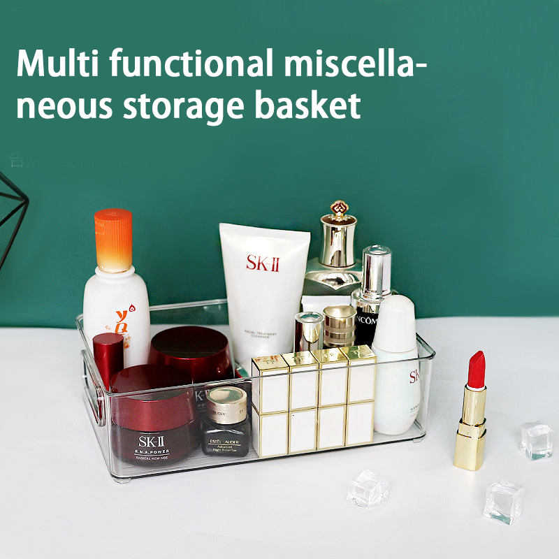Desktop Storage Box Cosmetic Mask Skincare Organiser Plastic Transparent Household Kitchen Miscellaneous Storage Boxes