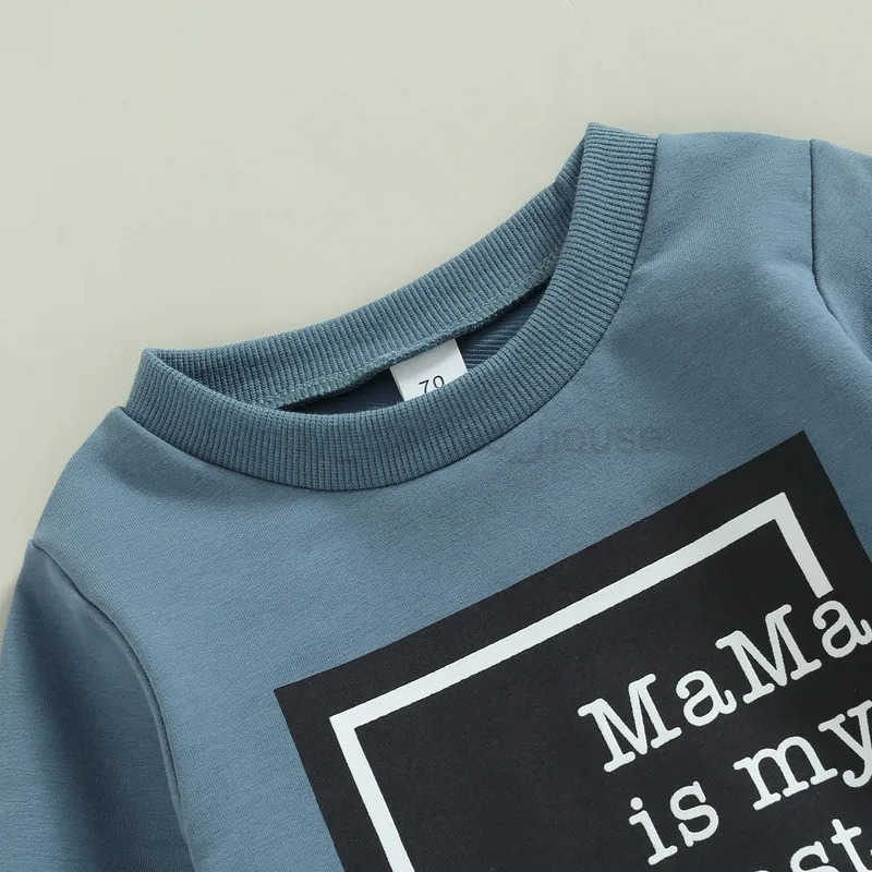 Newborn Baby Boy Pant Sets 2Pcs Outfits Autumn Clothes Long Sleeve Letter Pullover Tops and Pocket Pants Baby Items ClothingXJ241205