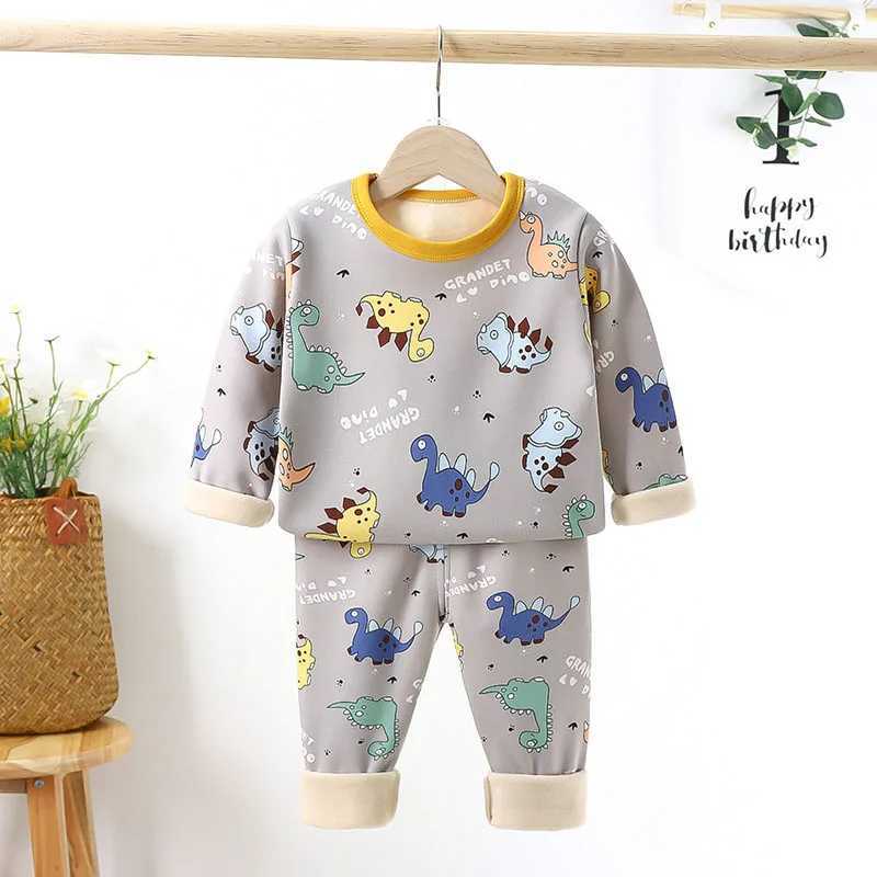 Pajamas Children Padded Underwear Sets Autumn and Winter New Long-Sleeved Autumn Clothes and Trousers Warm Boys and Girls Home Clothing H241205