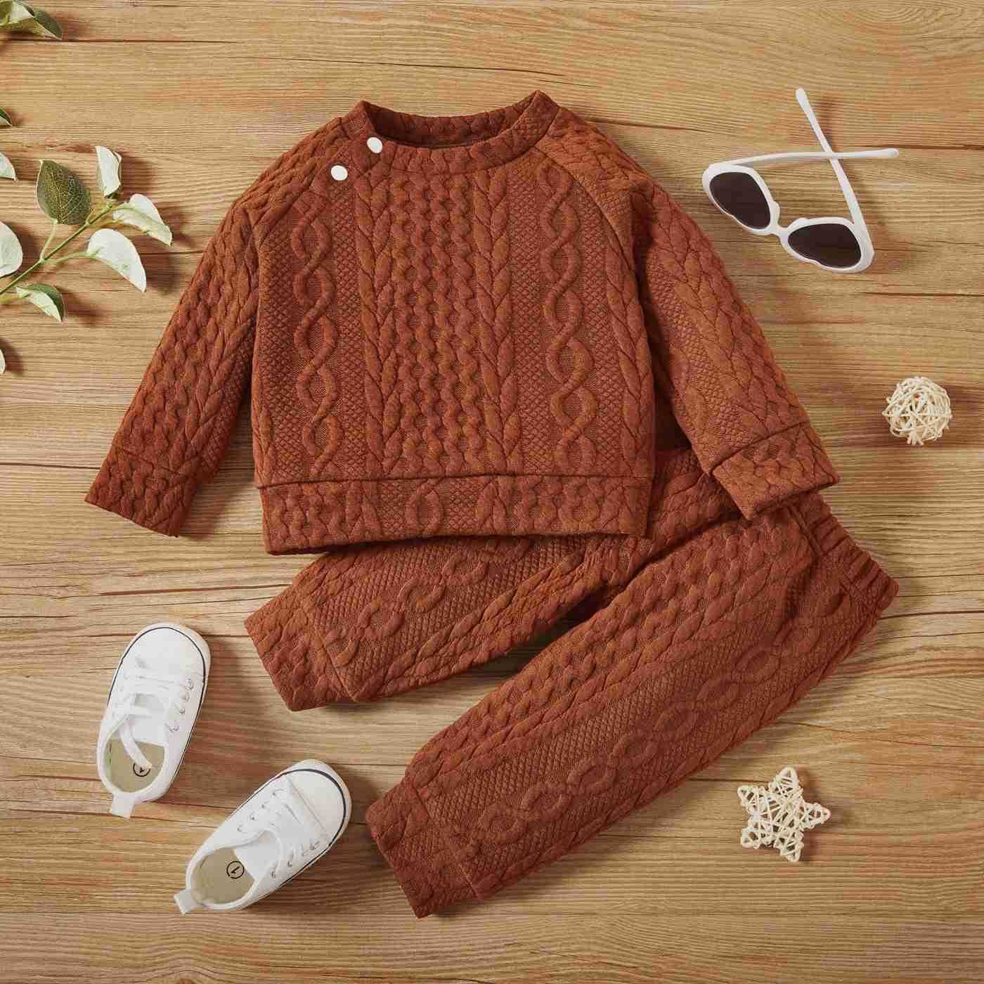 7 Colors Newborn Baby Girl Boy Clothes Set Solid Color Long Sleeves Top+Pants 2PCS Outfits Leisure Sport Autumn Winter CostumeXJ241205