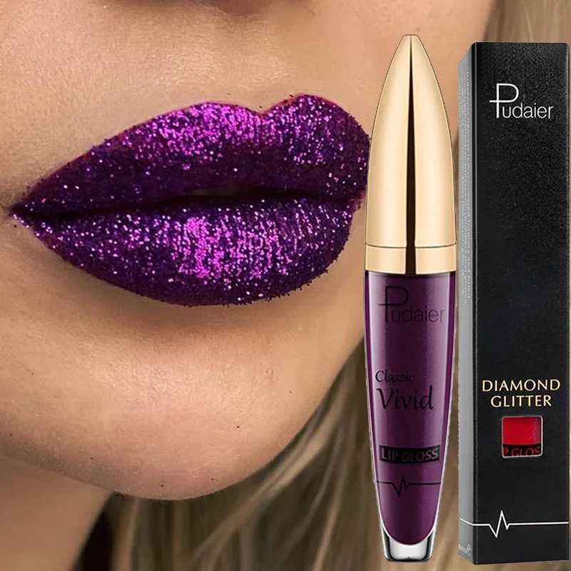 18 Colors Glitter Lip Gloss Waterproof Long Lasting Diamond Matte To Shimmer Metallic Liquid Lipstick Women Lips Makeup CosmeticXJ241205