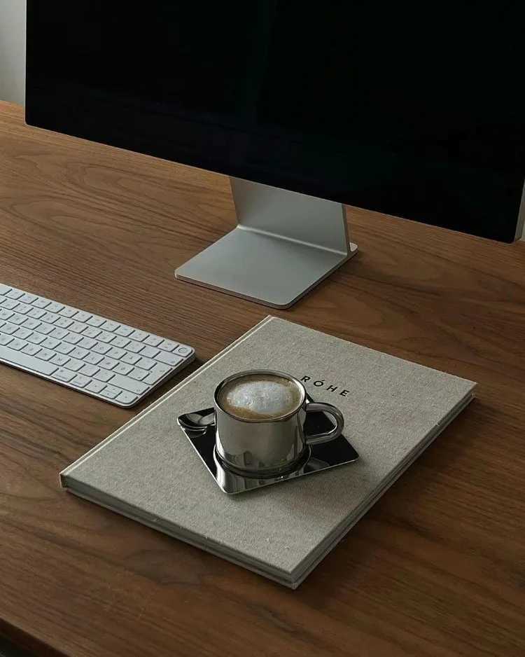 304 stainless steel water cup Nordic design metal coffee cup spoon and plate minimalist coffee set Ins Blogger desktop software X241205