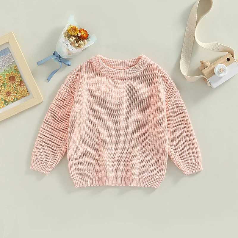 Autumn winter baby child boy girl long sleeved solid color knitted sweater baby boy W241205