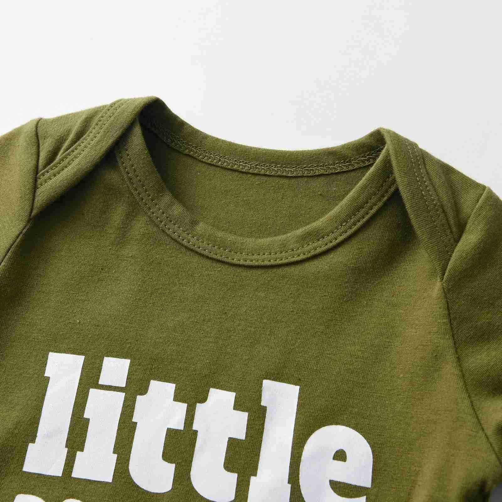 3PCS Newborn infant Baby Boy Clothes Set Cotton Letters Printed Long Sleeve Romper Bodysuit Top Camo Pants Hat Outfit for BoysXJ241205