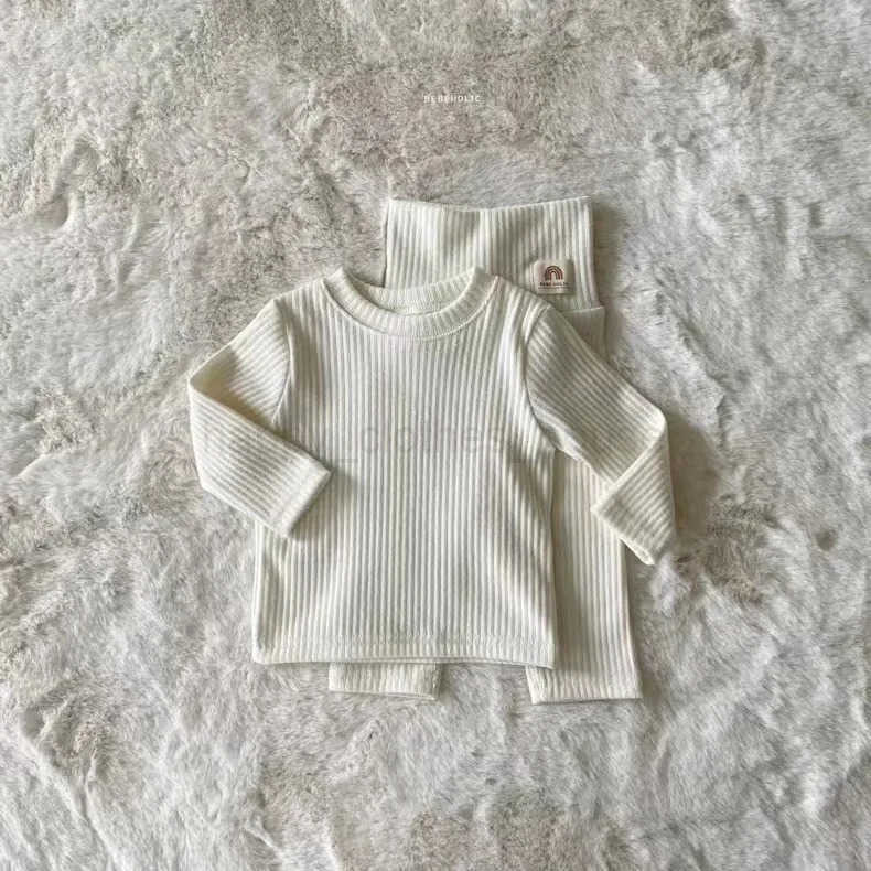 Autumn Winter New Baby Long Sleeve Pajamas Set Infant Solid Homewear 2pcs Suit Boys Girls Tops + Pants Toddler Casual OutfitsXJ241205