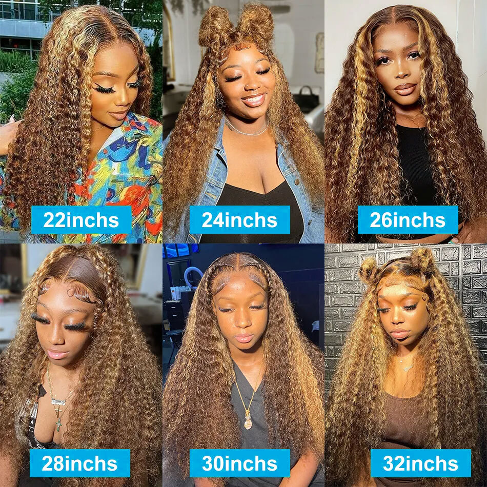 Sophianna 13X6 Highlight Curly Front Human Hair 13X4 Loose Deep Wave Frontal Wig Ombre Colored 30 Inch Hd Lace Wigs