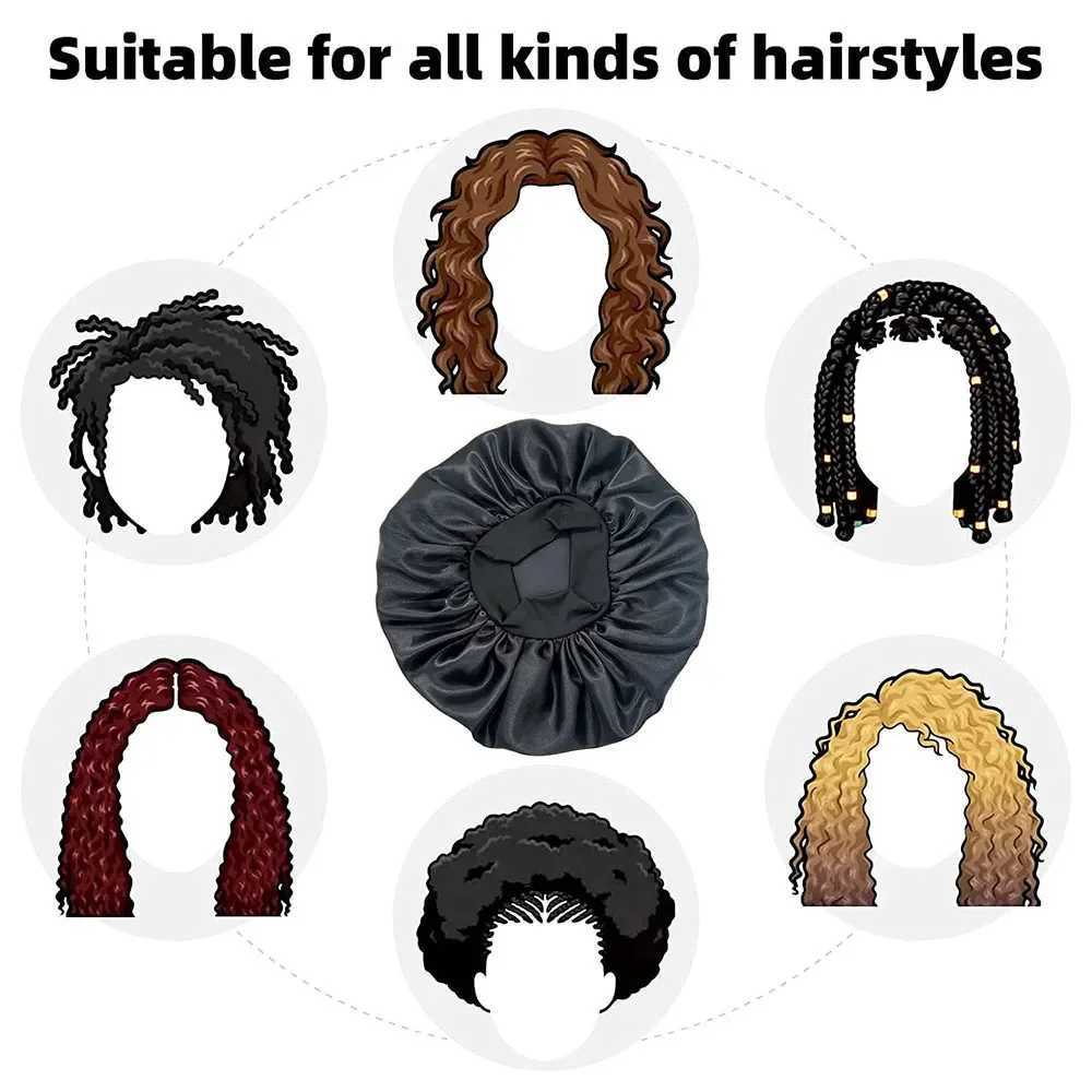 Bathing C Newly Satin Night Hair C Womens Solid Sleeping Hat Sleep Care Bonnet Nightc For Women Unisex C Solid ColorXJ241205