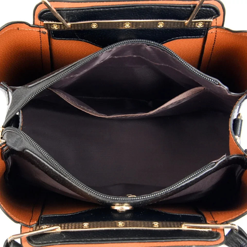 Women Soft Leather Handbags y ner 3 Layers Shoulder Crossbody Bags Ladies Large Capacity Shopping Messenger Tote 241204