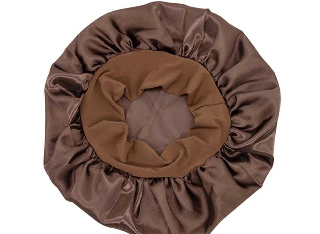 Women Adjustable Solid Color Satin Hat Long Hair Care C Night Sleep C Silk Shower C Hair Styling ToolsXJ241205