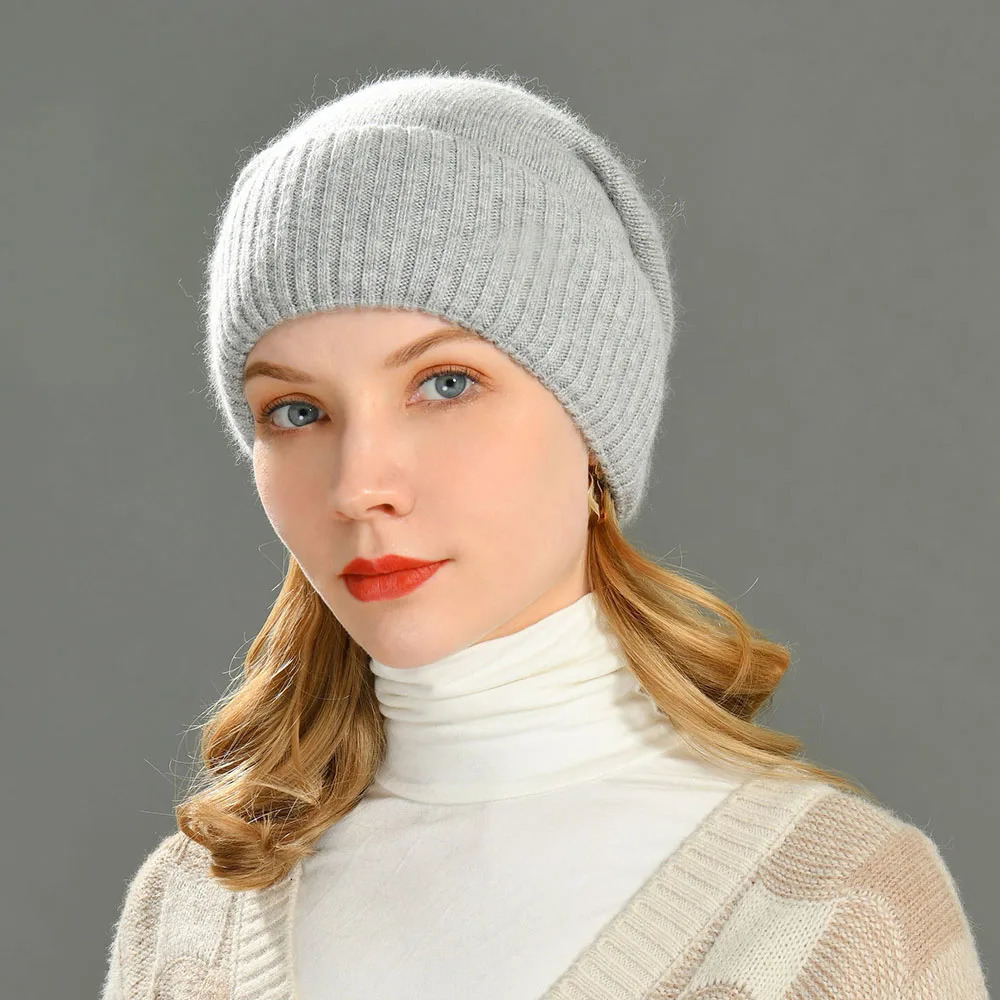 JxWatcher Womens Cashmere Knitted Plain weave Winter Warm Autumn Womens Hat Fashion Knitted Beanie Solid Street Clothing 241205