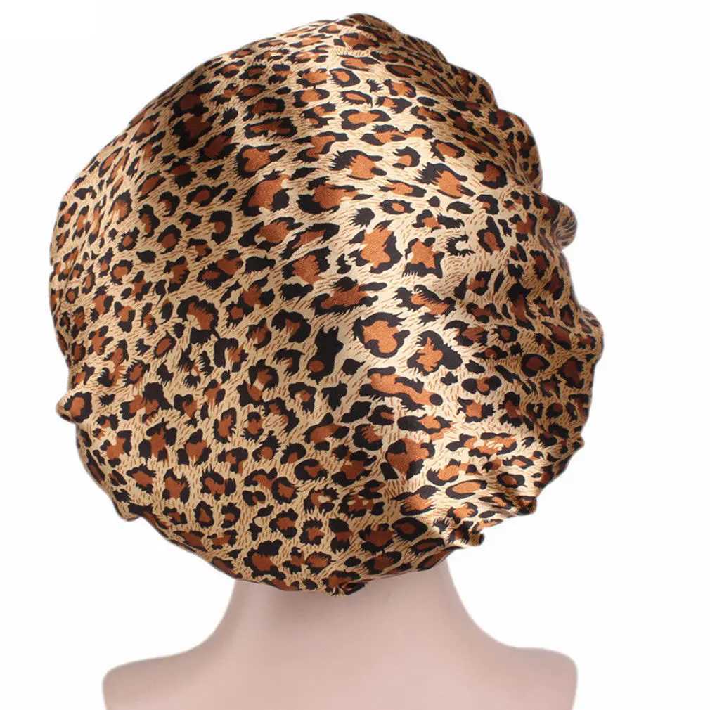 6 Colors Hot Women Satin Night Sleep C Hair Bonnet Hat Silk Head Cover Wide Elastic BandXJ241205