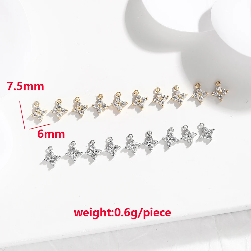 BenS Star charms for jewelry making Mini Brass cubic zirconia charm necklace Jewelry accessories supplies wholesale P11 241122