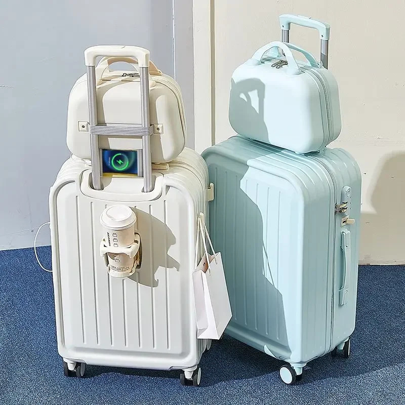 Combination Suitcase Womens Large Capacity Trolley Strong and Durable Student Travel Luggage Password Box 241204