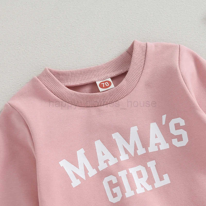 0-36months Baby Girls 2-Piece Outfit Long Sleeve Letters Print Sweatshirt With Sweatpants Girls Spring Autumn Clothes SetXJ241205