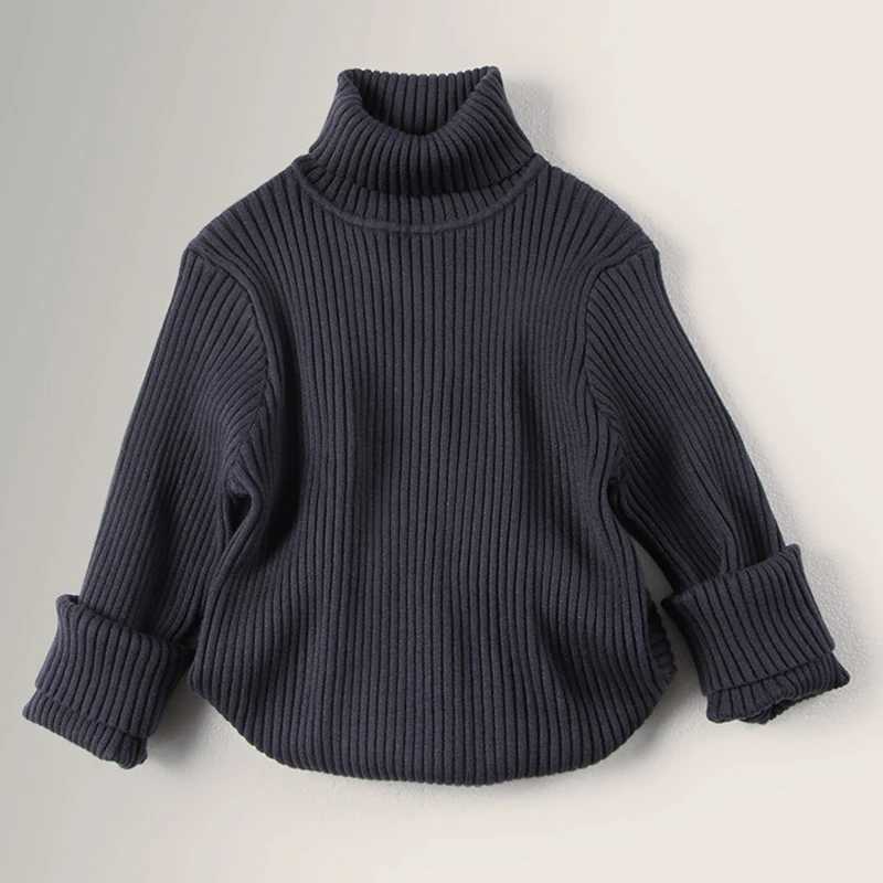 Autumn Baby Boys Girls sweaters Turtleneck Solid New Baby Kids sweaters warm long sleeved Turtleneck winter sweaters Knitwear W241205