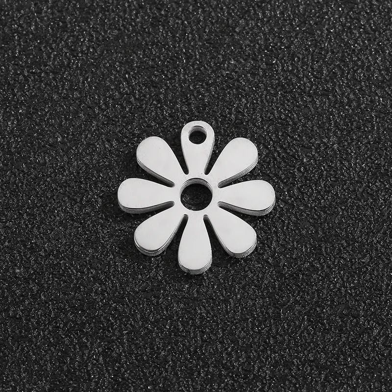 5pcsLot Flower Charms Stainless Steel Charm for Jewelry Making Tiny Minimal Small Pendant DIY Necklace Bracelet Gifts 241122