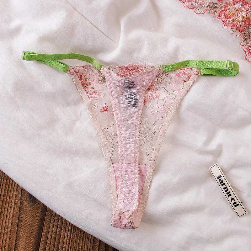 Mesh embroidery sexy underwear steel ring bra thin lingerie set women push up bras with pants suitXJ241205