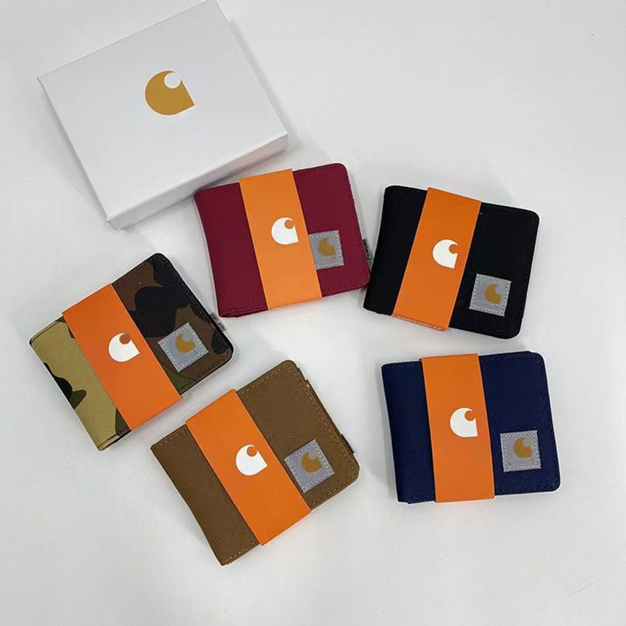 Designer Wallet Men's Fashion Short Money clip Letter Wallet Card Bag Women's Simple 2 fold short clip Four colors optional vintage travel wallet