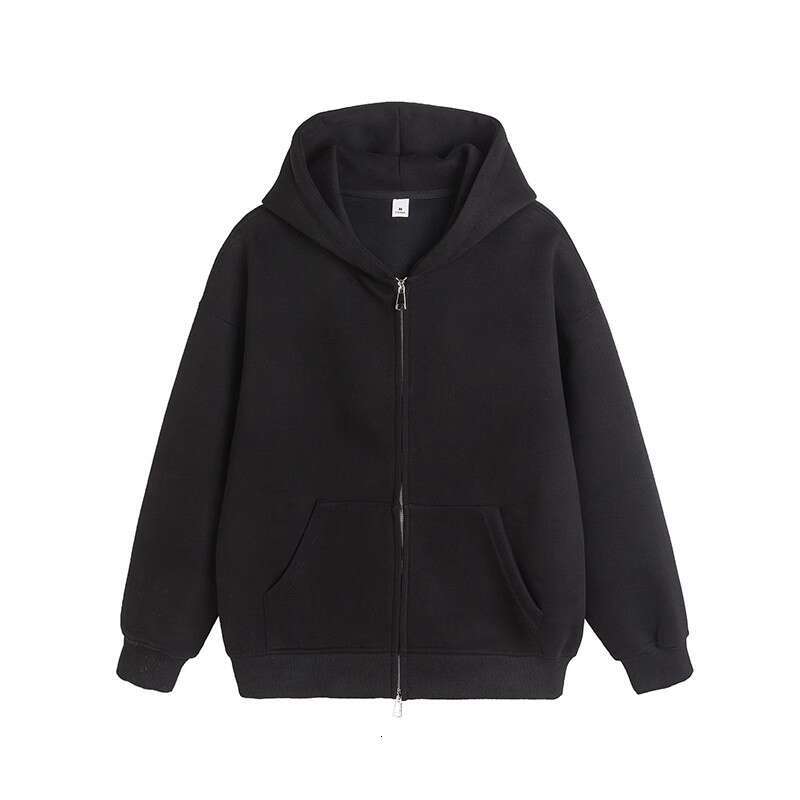hoodie Street Casual Loose Solid Color Zipper Hoodie Women Y2k Haruku Retro Goth Fashion Versatile Oversized Sweatshirt Jacket Men jacket