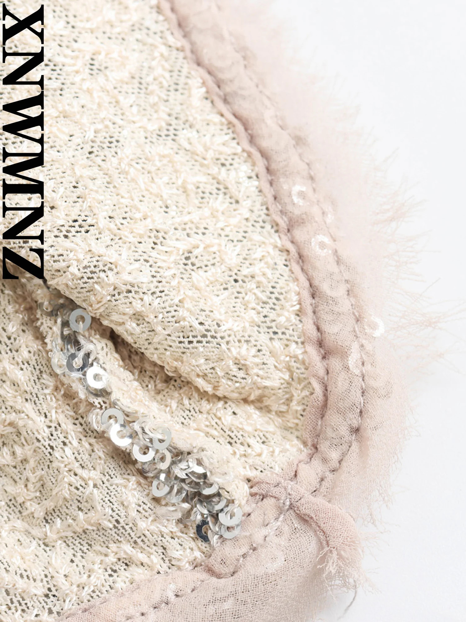 XNWMNZ Womens Fashion Sequin Slip Dress Women Party Style Thin Straps Open Back Slim Lining Female Midi Dresses 241205