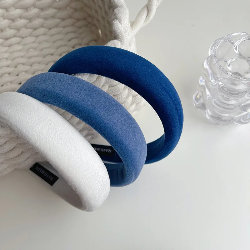 Korean headband solid color sponge womens hair womens hair womens handmade headband hair care accessories 241205