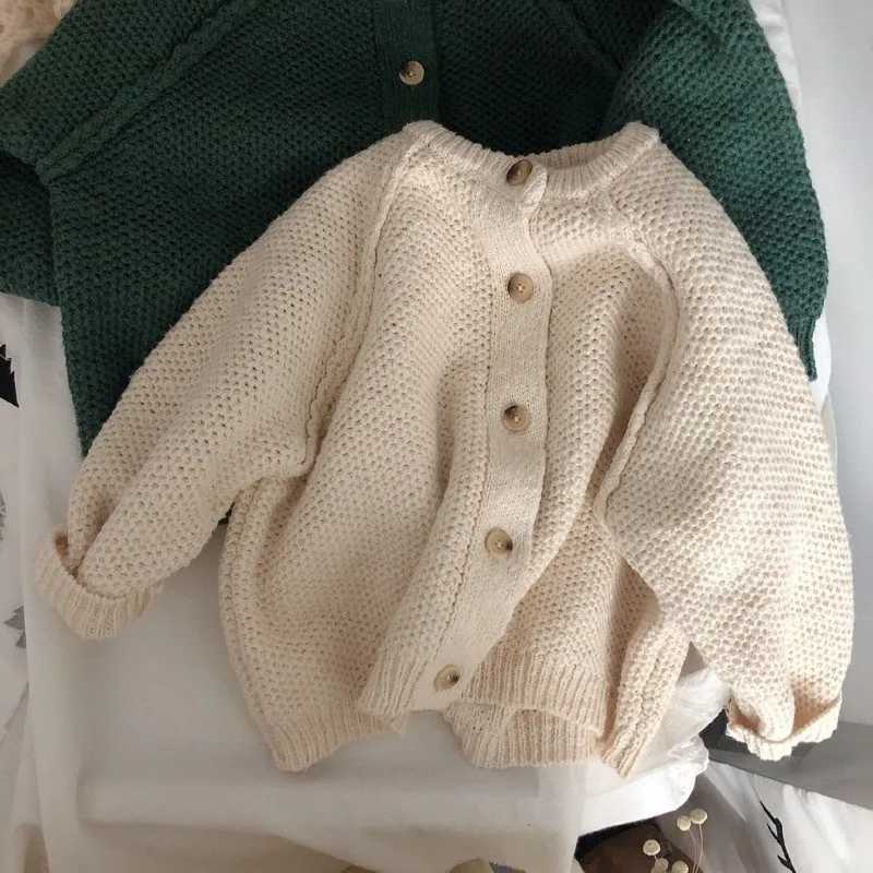 Baby girl boy knitted cardigan button baby sweater jacket knitted solid color spring autumn baby clothing 1-10Y W241205