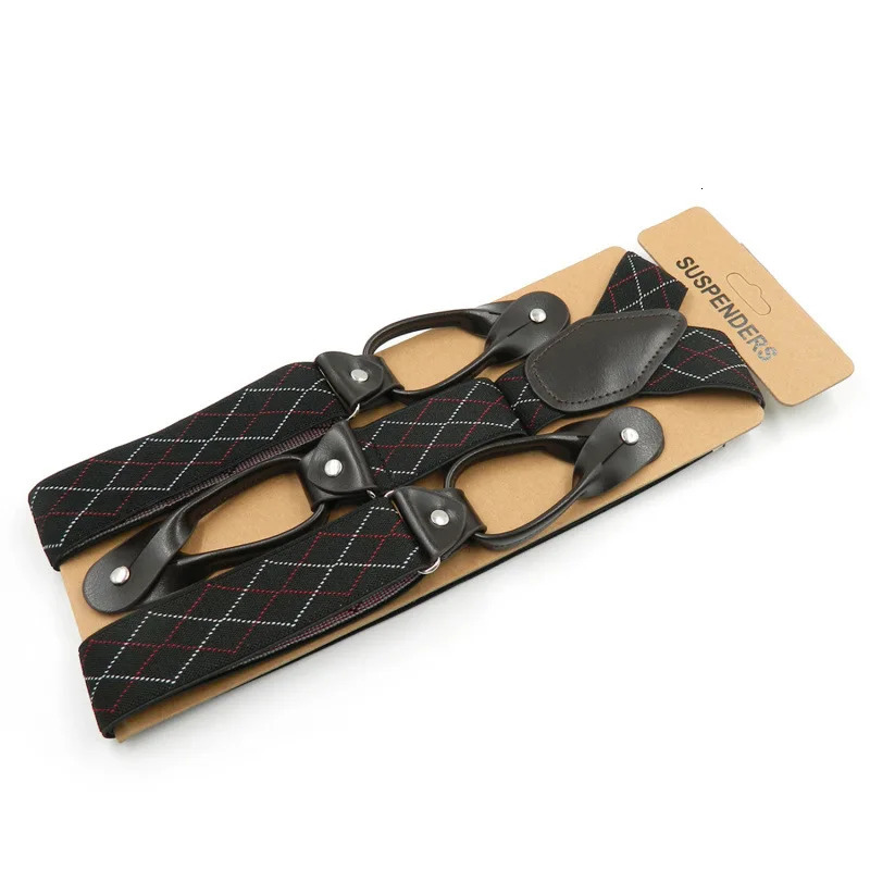 35 X 120cm Button Suspenders Men Male Braces Leather Vintage Pants Strap Mens Belt for Trouser Jockstrap Hombre Suspensorios 241122
