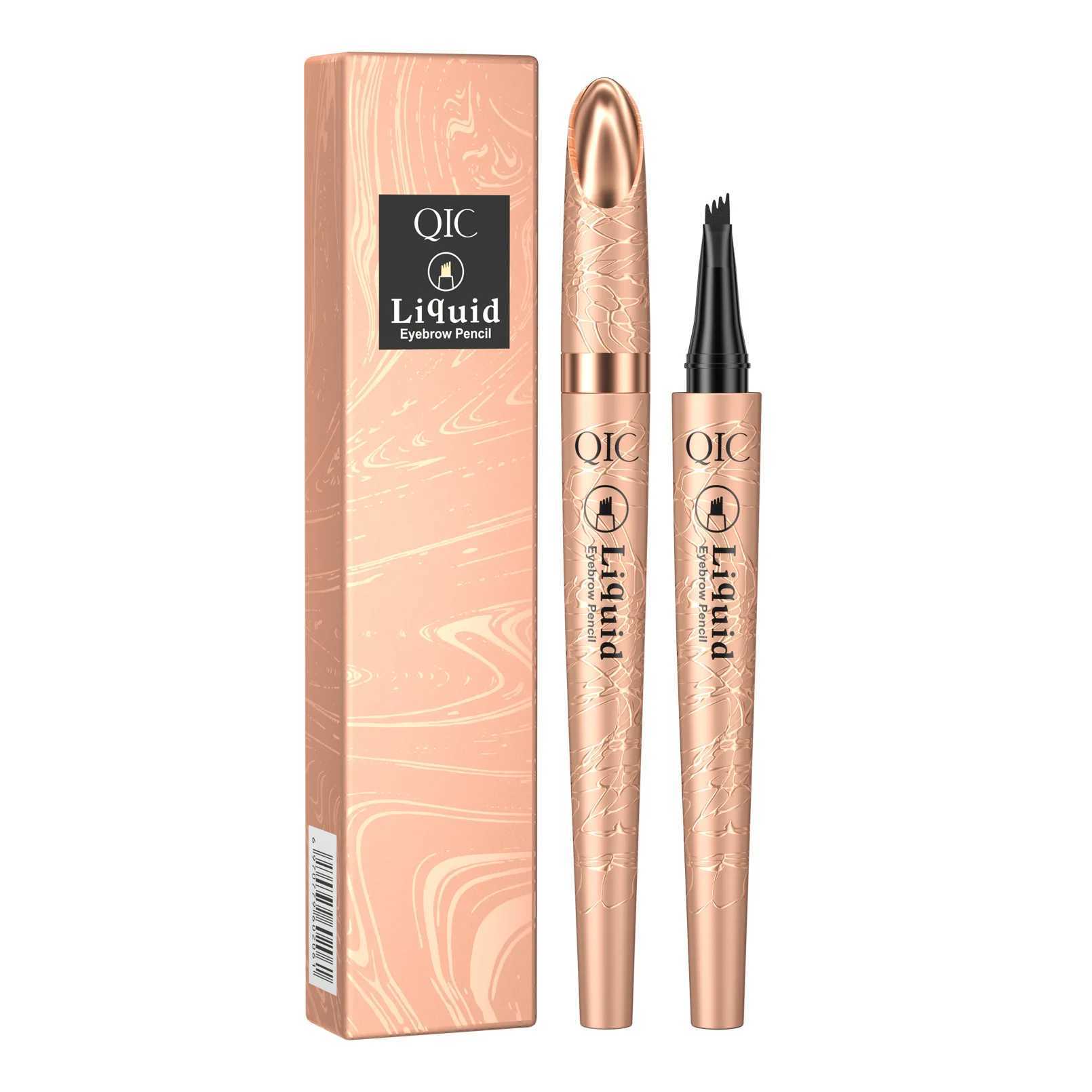 QIC Four Jaw Ultra Fine Liquid Eyebrow Pencil Tattoo Pencil Waterproof and Sweatproof Dark Brown Liquid Eyebrow Pen Makeup and Cosmetics W241205