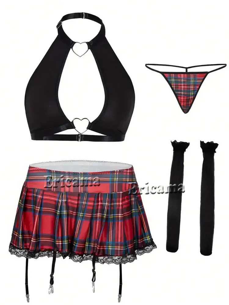 Erotic Sexy Uniform Bra And Panty Set Underwear Transparent Bra Exotic Sets Sexy Thong Woman Porn Lingerie Women SetXJ241205