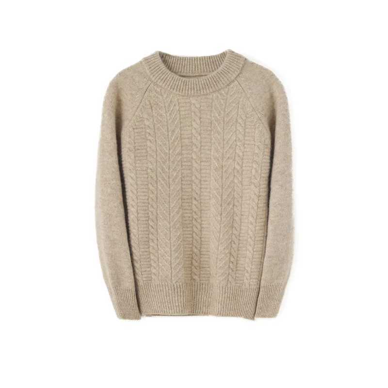 Childrens Thick 100% Wool Sweater Winter Warm Base Sweater Childrens Cashmere Velvet Sweater W241205