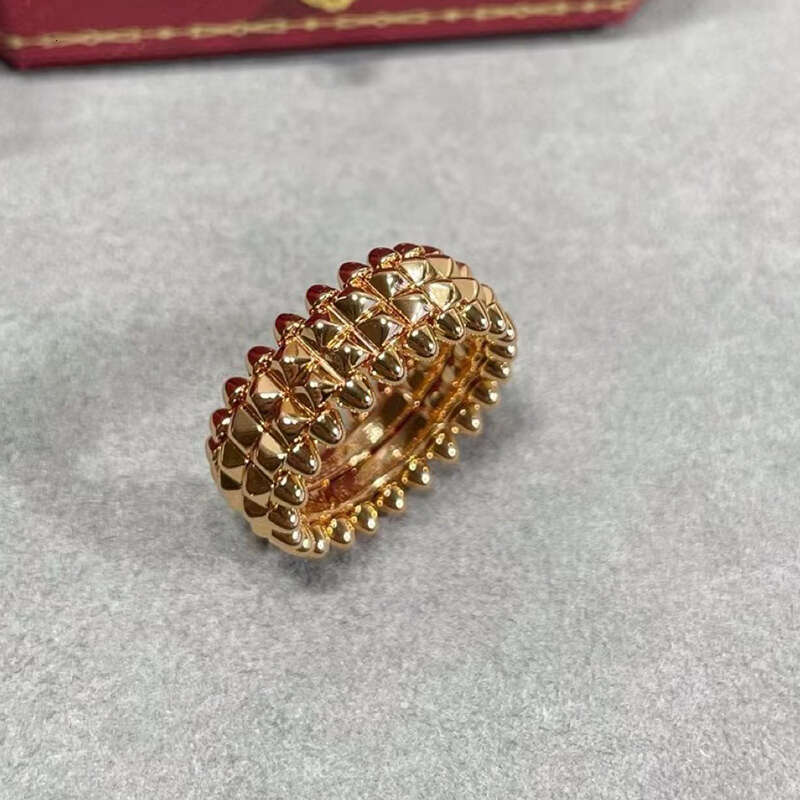 S Sier With Rose Gold Wide Rivet Ring Men Women's Classic Design Temperament Fashion Brand Party Jewelry